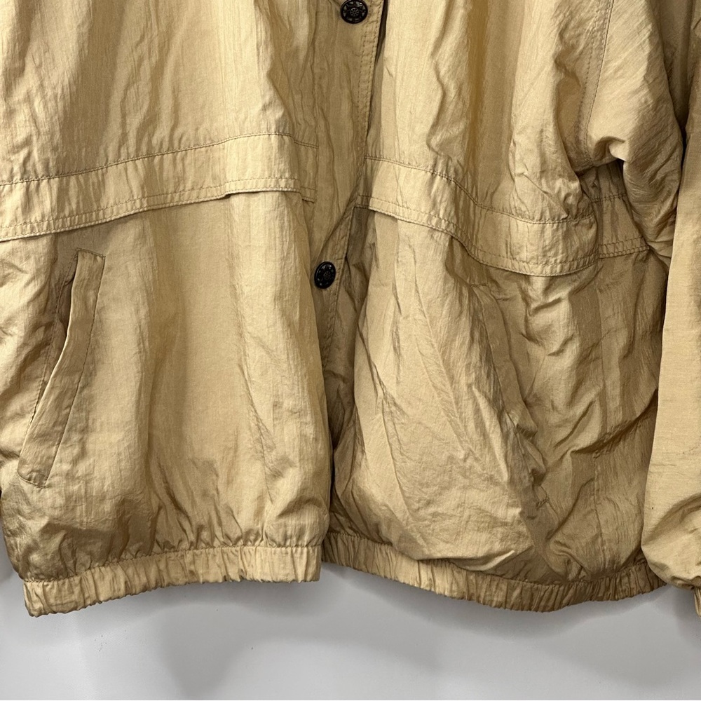 VTG Sequence Gold Fleece Zip Up Button Up Jacket Coat - Picture 5 of 8